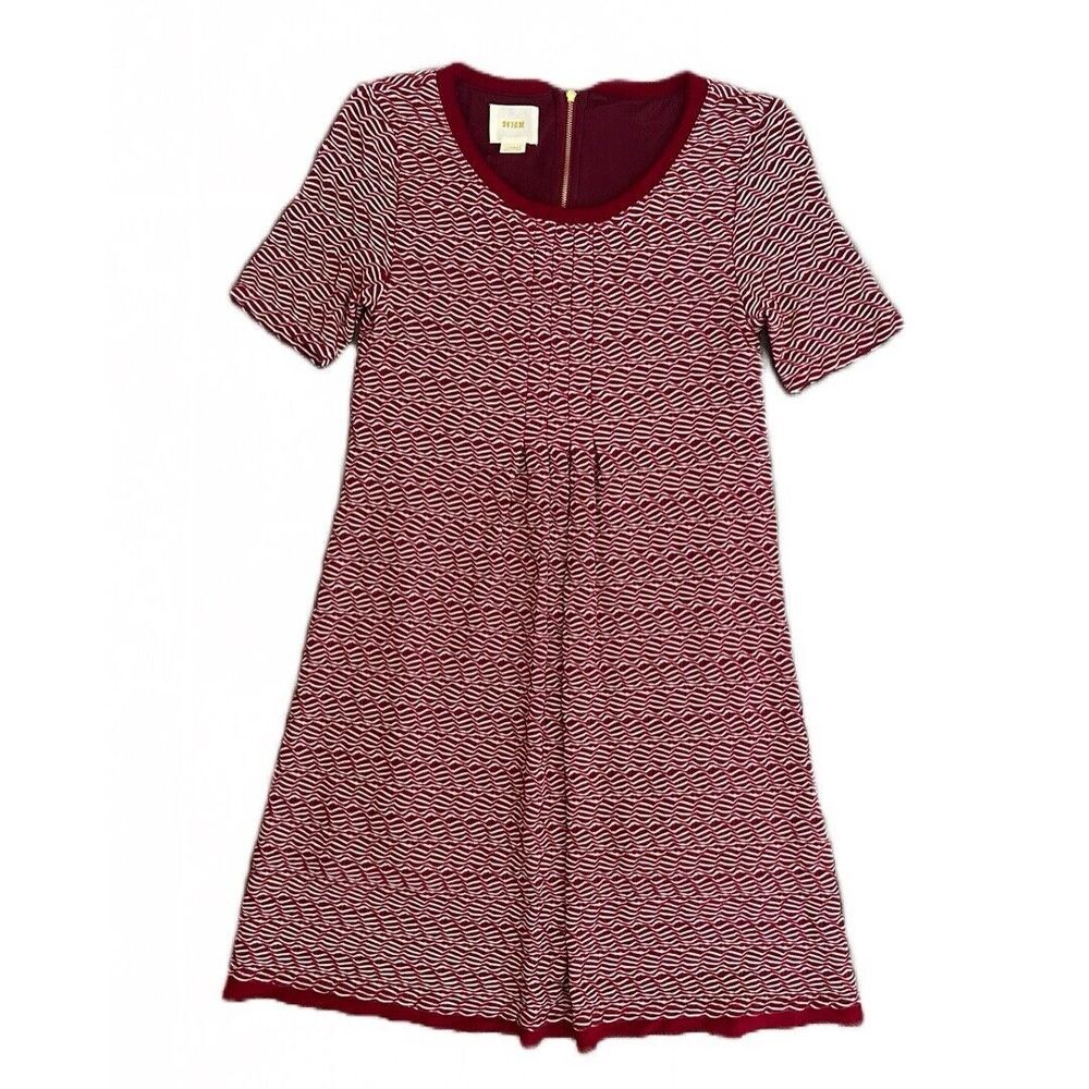 Anthropologie Maeve Womens Textured Red Dress Dora‎ Lined Rayon Blend Size XS